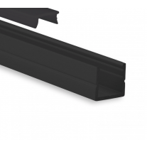 P20 Sarin schmales LED Aluminium Profil schwarz inkl. Abdeckung Schwarz/Matt