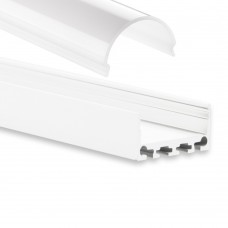 PN4 Minkar C4 Weiß Pulverbeschichtigt Aluminium Profil f. LED Streifen 2m + Abdeckung Opal