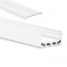 PN4 Minkar C10 Weiß Pulverbeschichtigt Aluminium Profil f. LED Streifen 2m + Abdeckung Weiß/Matt