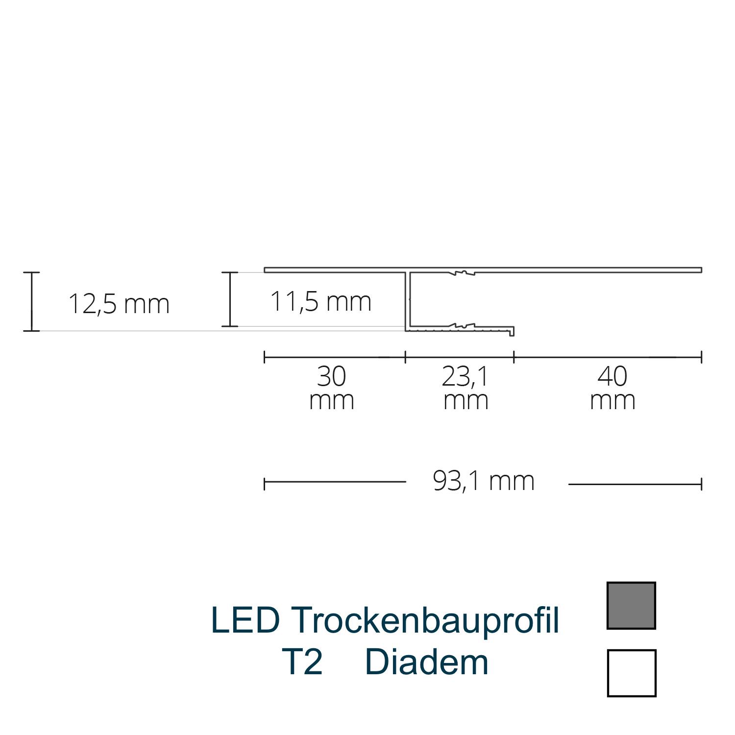 T2 LED-Trockenbauprofil