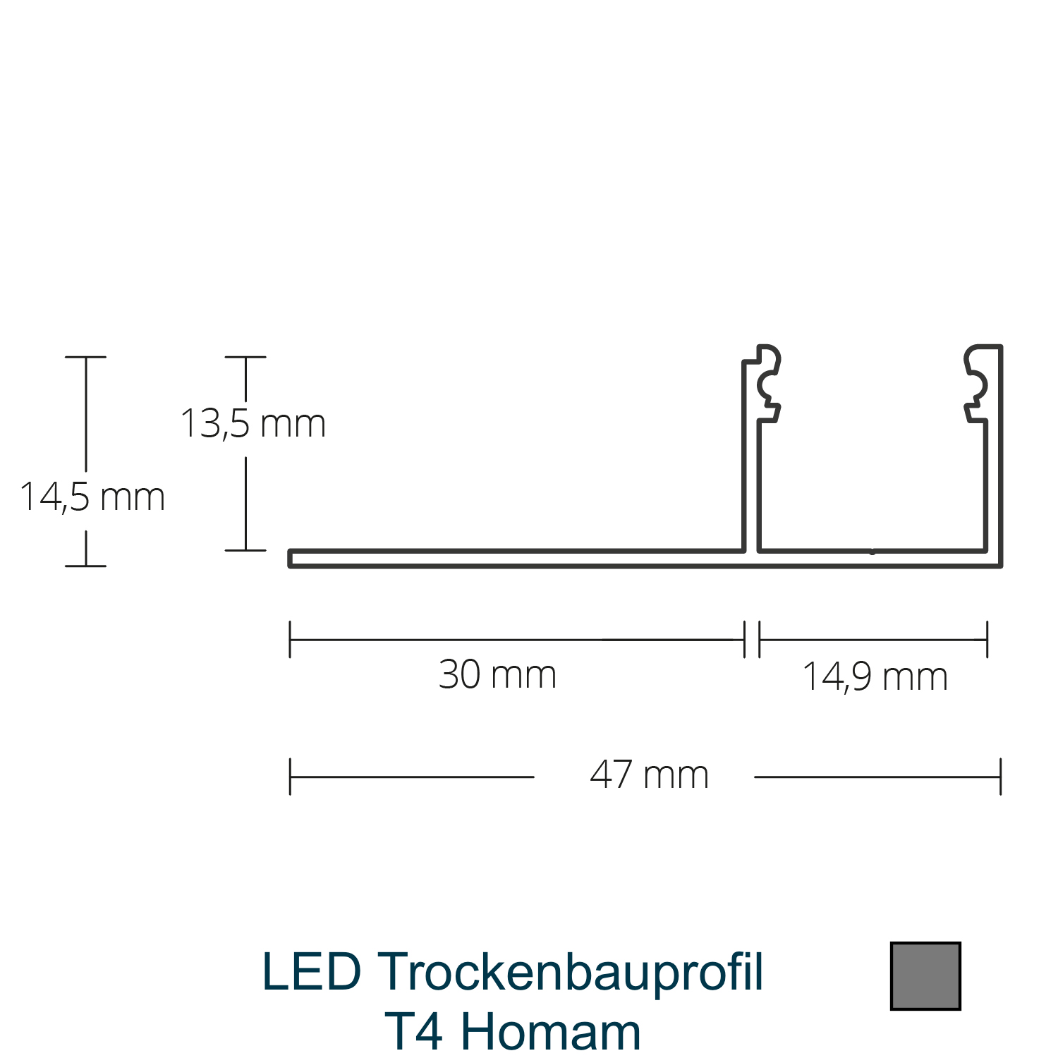 T4 LED-Trockenbauprofil